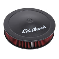 Thumbnail for Edelbrock Air Cleaner Pro-Flo Series Round 14 In Diameter Cloth Element 3/8Indropped Base Black