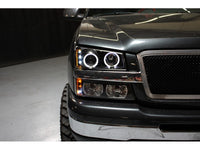 Thumbnail for Spyder Chevy Silverado 1500 03-06 Projector LED Halo LED Amber Reflctr Blk PRO-YD-CS03-AM-BK