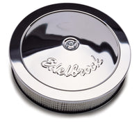 Thumbnail for Edelbrock Air Cleaner Pro-Flo Series Round Steel Top Paper Element 14In Dia X 3 313In Chrome