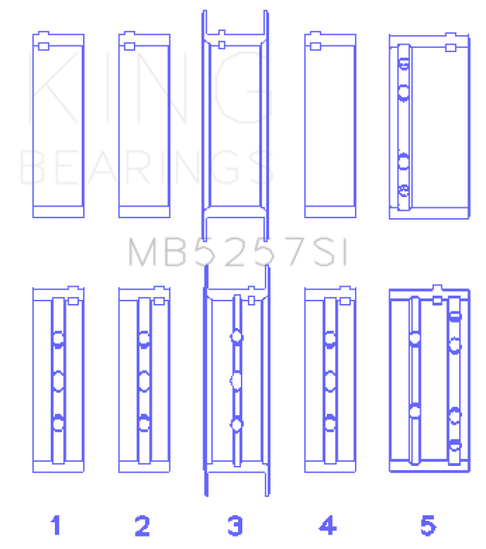 King Engine Bearings General Motors 379/V8 Ohv (Size +0.25mm) Main Bearing Set