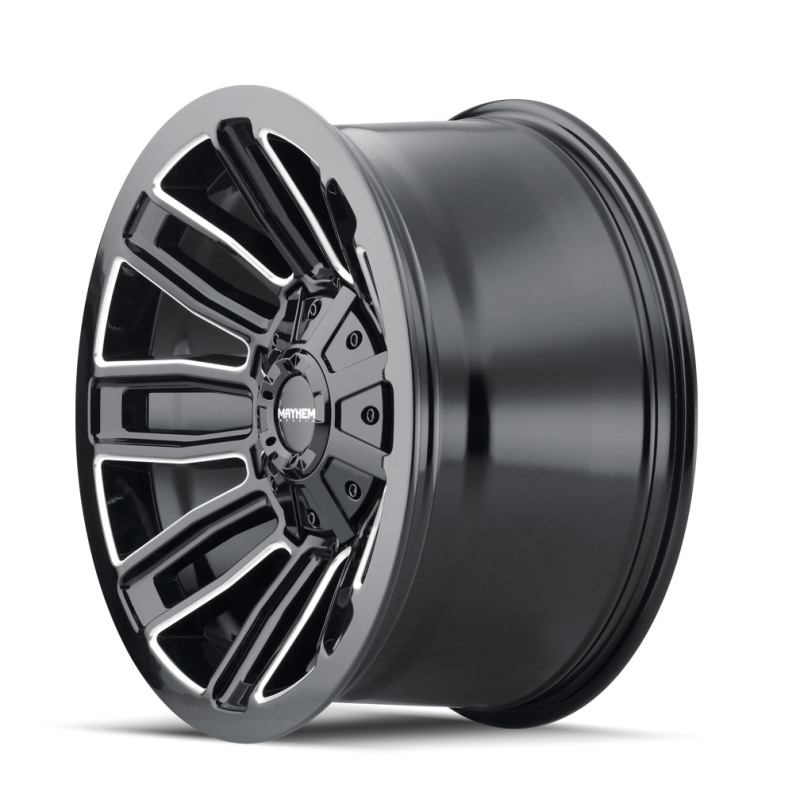 Mayhem 8108 Decoy 20x9 / 8x165.1 BP / 0mm Offset / 130.8mm Hub Black w/ Milled Spokes Wheel