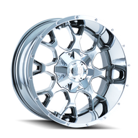 Thumbnail for Mayhem 8015 Warrior 20x9 / 8x180 BP / 18mm Offset / 124.1mm Hub Chrome Wheel