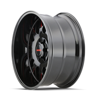 Thumbnail for Mayhem 8110 Tripwire 20x9 / 6x135 BP / 18mm Offset / 87.1mm Hub Black w/ Prism Red Wheel