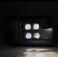 Thumbnail for AlphaRex 92-96 Ford F-Series/Bronco NOVA-Series LED Proj Headlight Alpha-Bk w/Actv Light SS & SBDRL