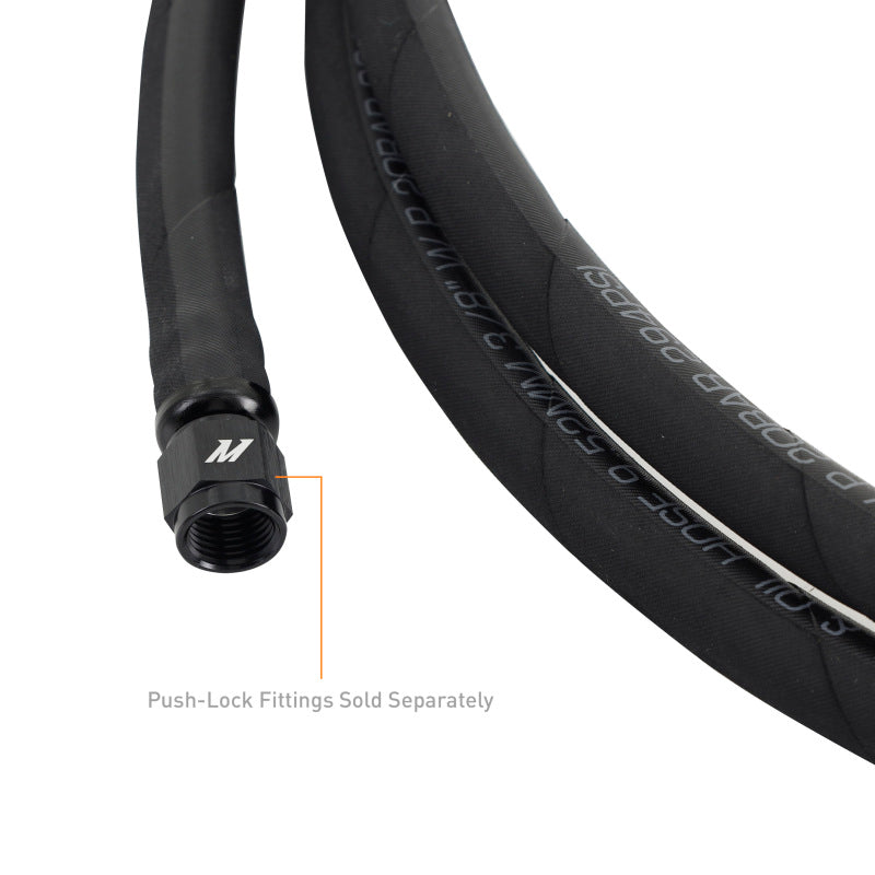 Mishimoto Push Lock Hose, Black, -6AN, 120in Length