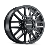 Thumbnail for Mayhem 8107D Cogent Dually 20x8.25/8x165.1 BP/115mm Offset/121.3mm Hub Black w/ Milled Spokes Wheel