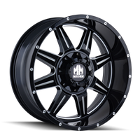 Thumbnail for Mayhem 8100 Monstir 20x9 / 6x135 BP / 0mm Offset / 106mm Hub Black w/ Milled Spokes Wheel