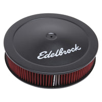 Thumbnail for Edelbrock Air Cleaner Pro-Flo Series Round 14 In Diameter Cloth Element 3/8Indropped Base Black