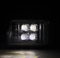 Thumbnail for AlphaRex 92-96 Ford F-Series/Bronco NOVA-Series LED Proj Headlight Bk w/Actv Light SeqSig & SBDRL