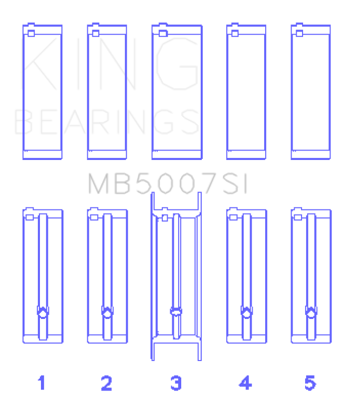 King Engine Bearings G.M.C. Saturn (Size +0.75mm) Main Bearing Set