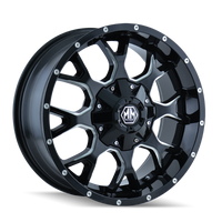 Thumbnail for Mayhem 8015 Warrior 20x9 / 6x135 BP / -8mm Offset / 106mm Hub Black w/ Milled Spokes Wheel