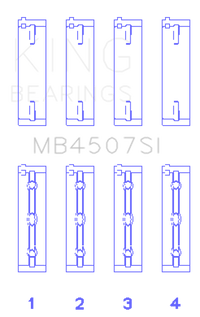 Thumbnail for King Engine Bearings Suzuki H25A H27A (Size +0.25mm) Main Bearing Set