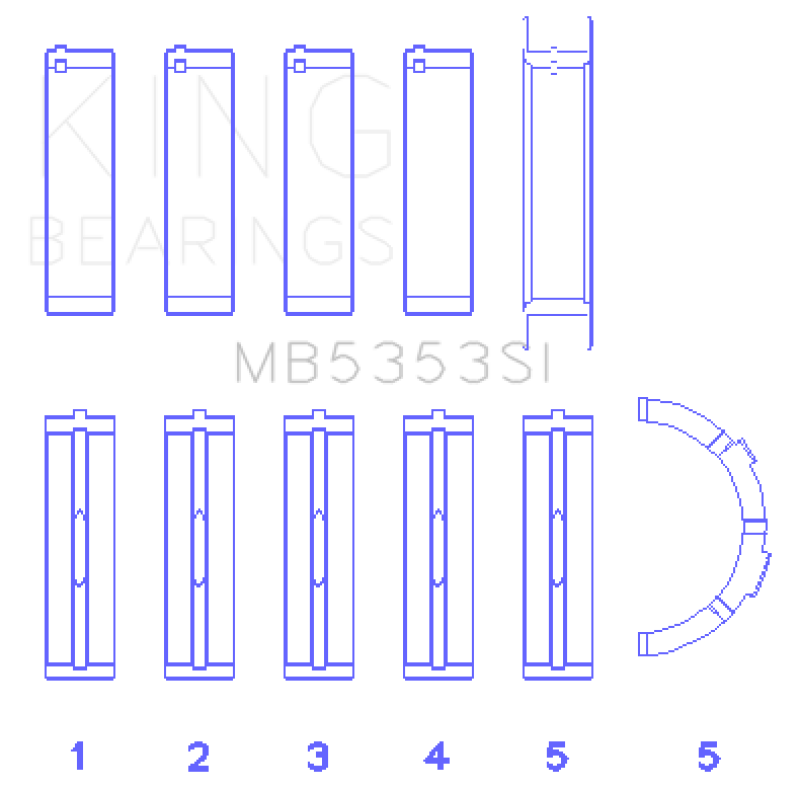 King Engine Bearings Ford 281 4.6L Sohc 16V (Size +0.25mm) Main Bearing Set