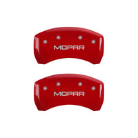 Thumbnail for MGP 4 Caliper Covers Engraved Front & Rear MOPAR Red finish silver ch