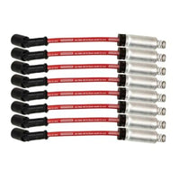 Thumbnail for Moroso GM LS/LT 8.5mm Ultra 40 9.75in Long Wire Set w/Alum Heatshield - Red