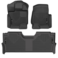 Thumbnail for Husky Liners 21-24 Ford F-150 SuperCrew Weatherbeater Black Front & 2nd Seat Floor Liners