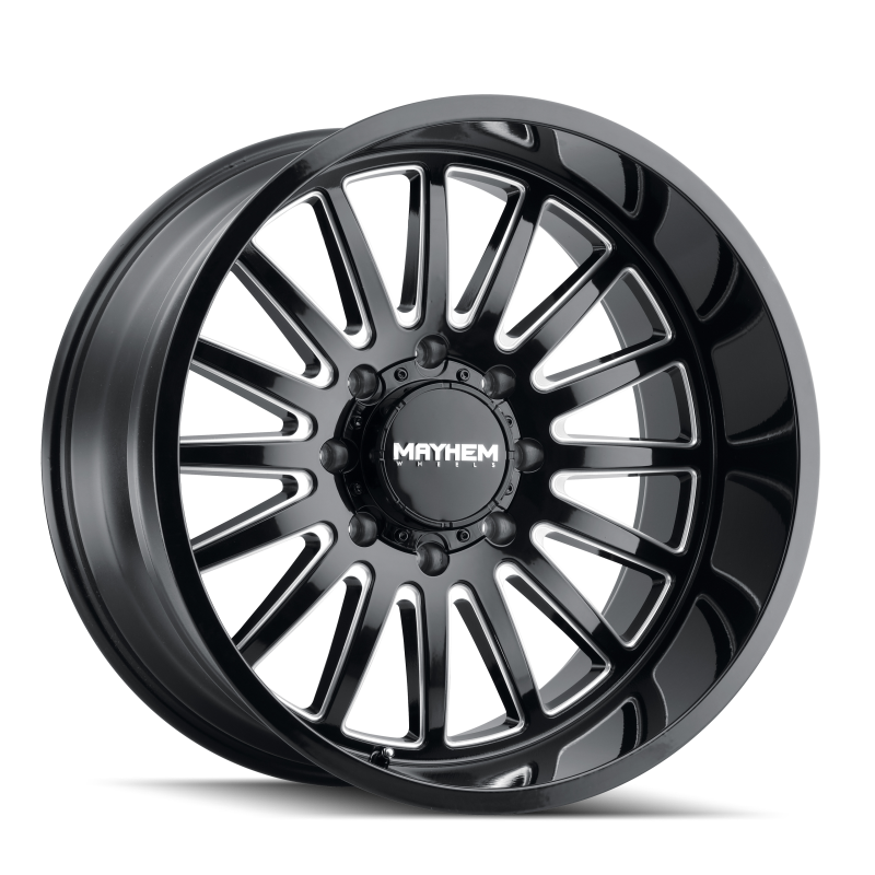 Mayhem 8114 Utopia 20x9 / 5x150 BP / 18mm Offset / 110mm Hub Black w/ Milled Spokes Wheel