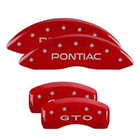 Thumbnail for MGP 4 Caliper Covers Engraved Front Pontiac Engraved Rear GTO Red finish silver ch