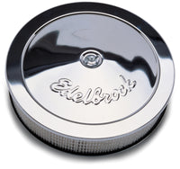 Thumbnail for Edelbrock Air Cleaner Pro-Flo Series Round Steel Top Paper Element 14In Dia X 3 313In Chrome