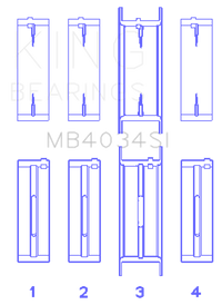 Thumbnail for King Engine Bearings Ford 232 (Size +0.50mm) Main Bearing Set