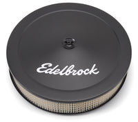 Thumbnail for Edelbrock Air Cleaner Pro-Flo Series Round Steel Top Paper Element 14In Dia X 3 75In Dropped Base