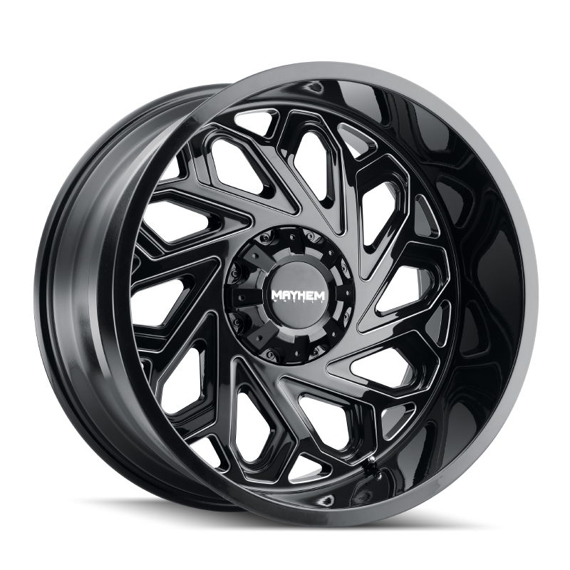 Mayhem 8112 Essex 22x12 / 6x135 BP / -51mm Offset / 106mm Hub Black w/ Milled Spokes Wheel