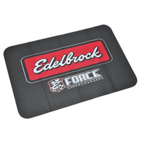 Thumbnail for Edelbrock Racing Fender Cover - PVC Foam Mat - 2 Color Printed Edelbrock Racing Logo