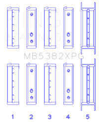 Thumbnail for King Subaru EJ20/EJ22/EJ25 (For Thrust in #5 Position) 0.25 Oversized Tri-Metal Perf Main Bearing Se