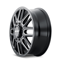 Thumbnail for Mayhem 8107D Cogent Dually 20x8.25/8x165.1 BP/115mm Offset/121.3mm Hub Black w/ Milled Spokes Wheel