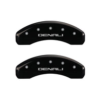 Thumbnail for MGP 4 Caliper Covers Engraved Front & Rear Denali Black finish silver ch