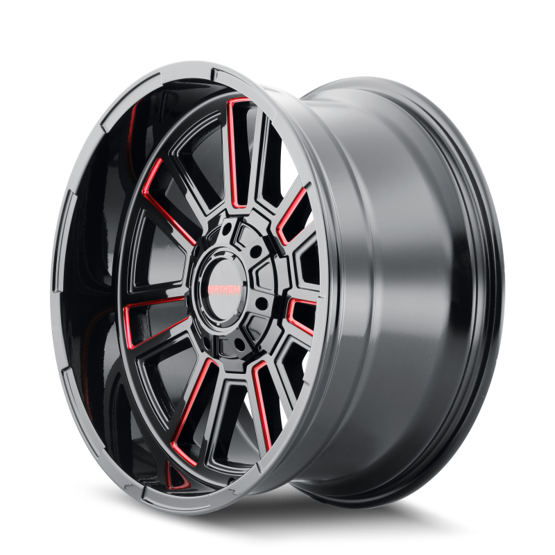 Mayhem 8115 Apollo 20x9 / 6x135 BP / 0mm Offset / 106mm Hub Black w/ Prism Red Wheel