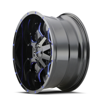 Thumbnail for Mayhem 8015 Warrior 20x9 / 6x135 BP / 0mm Offset / 106mm Hub Black w/ Prism Blue Wheel