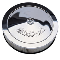 Thumbnail for Edelbrock Air Cleaner Pro-Flo Series Round Steel Top Paper Element 14In Dia X 3 313In Chrome