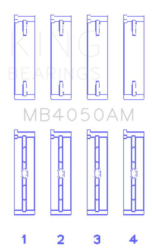 King Engine Bearings Mitsubishi 6G74 (Size +0.50mm) Main Bearing Set