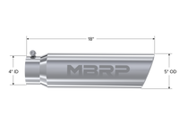 Thumbnail for MBRP Universal 5in OD Angled Rolled End 4in Inlet 18in Lgth T304 Exhaust Tip