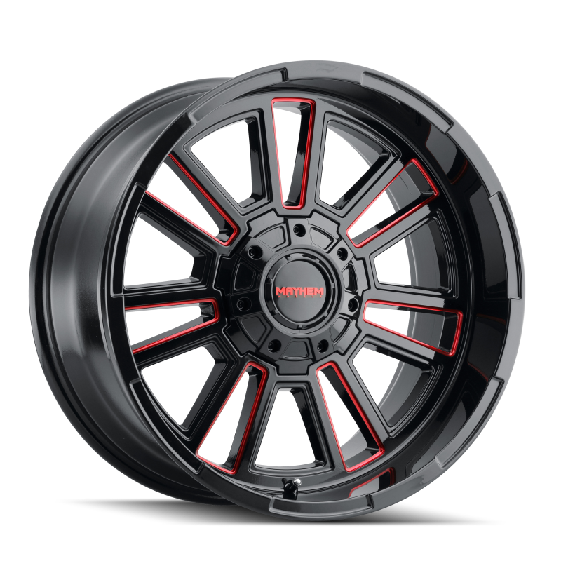 Mayhem 8115 Apollo 20x9 / 8x170 BP / 18mm Offset / 125.2mm Hub Black w/ Prism Red Wheel