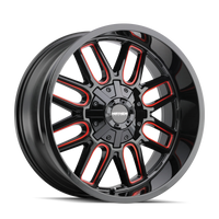 Thumbnail for Mayhem 8107 Cogent 20x9 / 8x165.1 BP / 18mm Offset / 130.8mm Hub Black w/ Prism Red Wheel