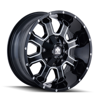 Thumbnail for Mayhem 8103 Fierce 17x9 / 5x114.3 BP / 18mm Offset / 87mm Hub Black w/ Milled Spokes Wheel