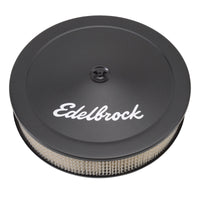 Thumbnail for Edelbrock Air Cleaner Pro-Flo Series Round Steel Top Paper Element 14In Dia X 3 75In Dropped Base