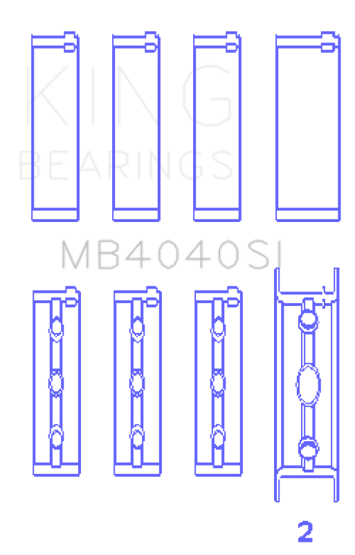 King Engine Bearings Chrysler 215 Ohv (Size +1.0mm) Main Bearing Set