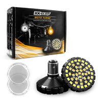 Thumbnail for XK Glow Motorcycle Front LED Turn Signal Kit - Bullet Style Clear Lenses