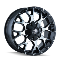 Thumbnail for Mayhem 8015 Warrior 18x9 / 8x180 BP / -12mm Offset / 124.1mm Hub Black/Machined Face Wheel