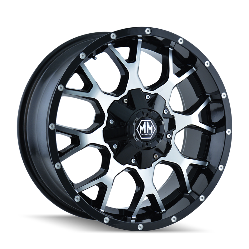 Mayhem 8015 Warrior 18x9 / 5x150 BP / 18mm Offset / 110mm Hub Black/Machined Face Wheel