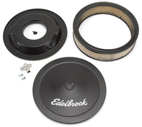 Thumbnail for Edelbrock Air Cleaner Pro-Flo Series Round Steel Top Paper Element 14In Dia X 3 75In Dropped Base