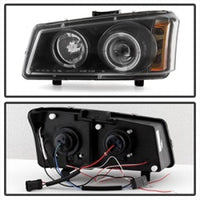 Thumbnail for Spyder Chevy Silverado 1500 03-06 Projector LED Halo LED Amber Reflctr Blk PRO-YD-CS03-AM-BK