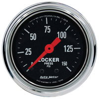 Thumbnail for Autometer Traditional Chrome 2-1/16in 150 PSI Mechanical Air Locker Gauge