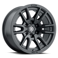 Thumbnail for ICON Vector 6 17x8.5 6x5.5 25mm Offset 5.75in BS 95.1mm Bore Satin Black Wheel