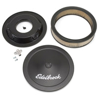 Thumbnail for Edelbrock Air Cleaner Pro-Flo Series Round Steel Top Paper Element 14In Dia X 3 75In Dropped Base