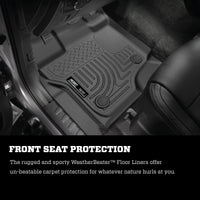 Thumbnail for Husky Liners 21-24 Ford F-150 SuperCrew Weatherbeater Black Front & 2nd Seat Floor Liners