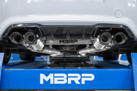 Thumbnail for MBRP 18-22 BMW M2 Competition 3.0L T304 SS 3in Resonator-Back Exhaust Quad Rear w/ Carbon Fiber Tips